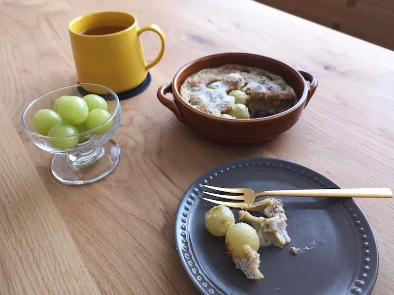 季節の紅茶レシピ9月 マスカットと紅茶のクラフティ Linktea ネパール紅茶